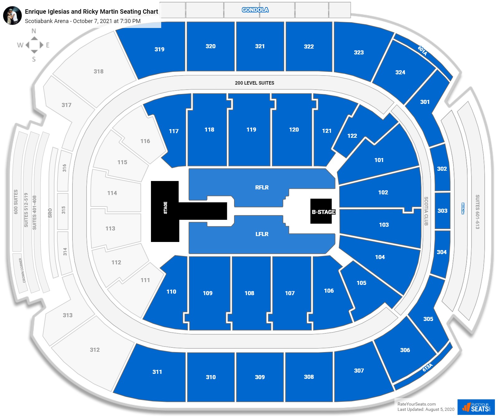 Enrique Iglesias and Ricky Martin seating chart Scotiabank Arena