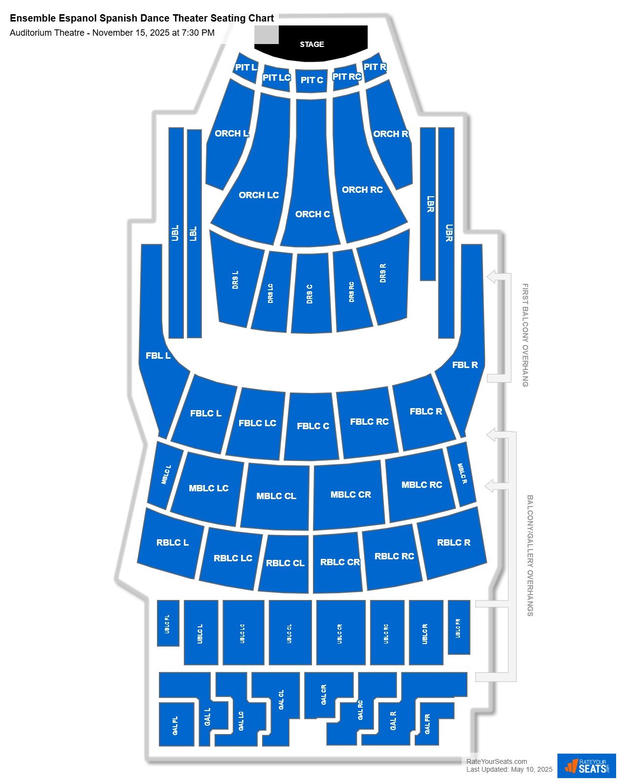 Ensemble Espanol Spanish Dance Theater seating chart Auditorium Theatre