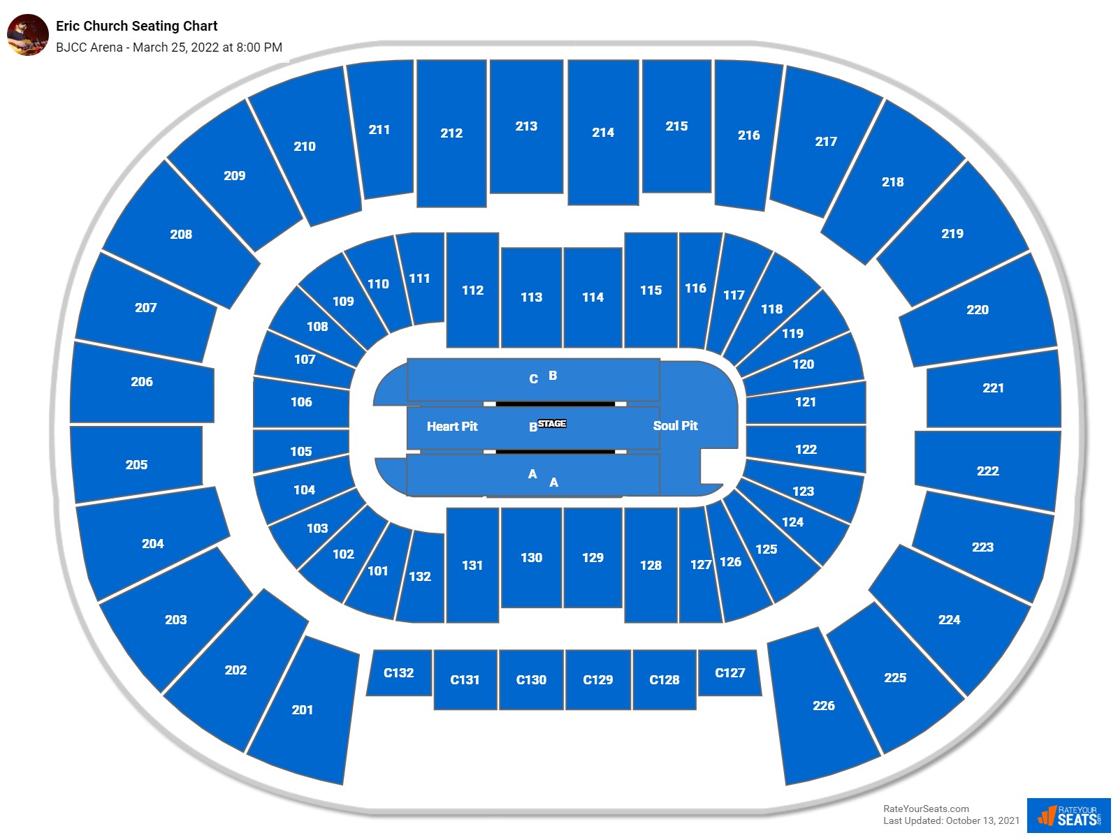 Eric Church seating chart BJCC Arena