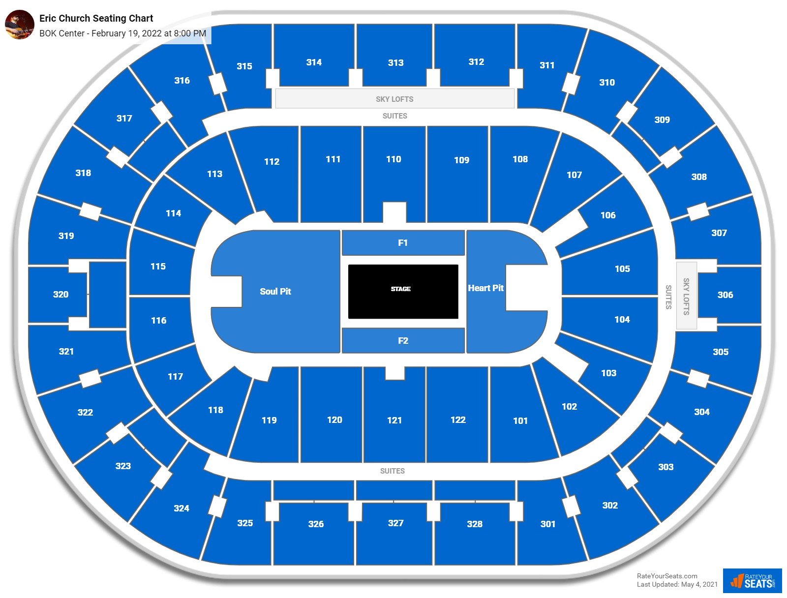 Eric Church seating chart BOK Center