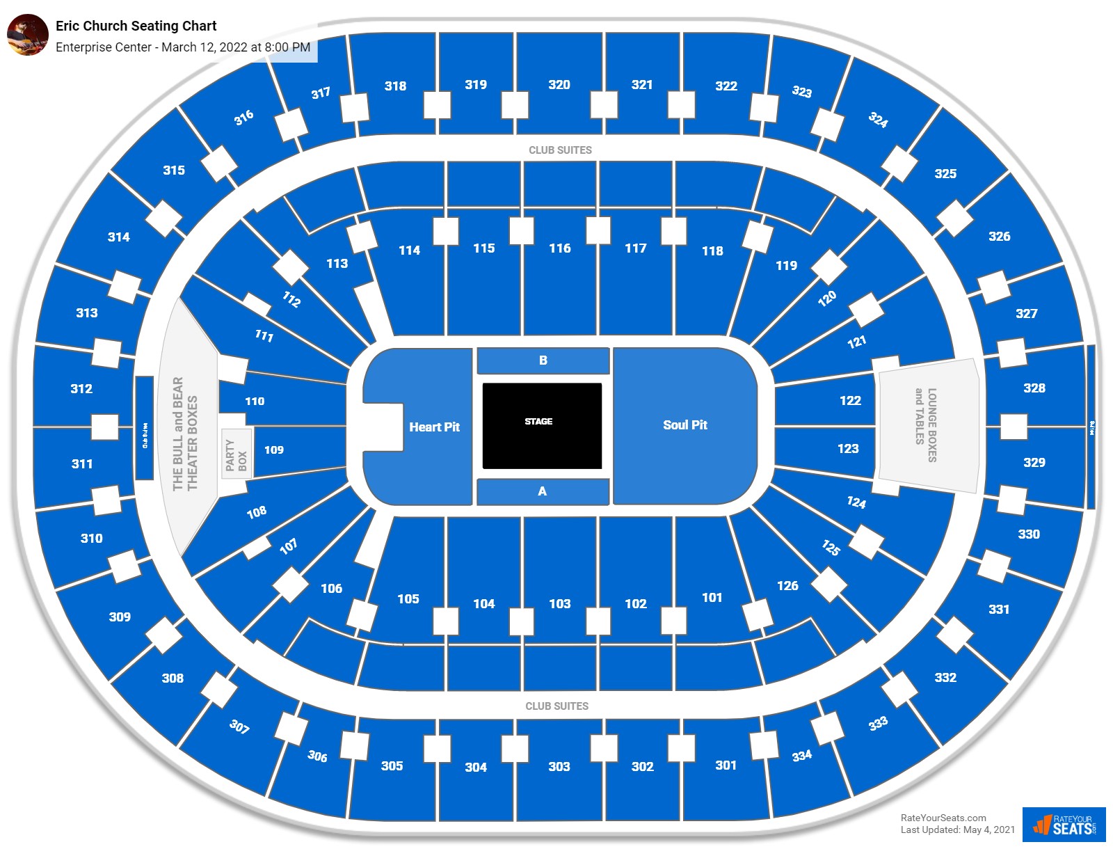 Eric Church seating chart Enterprise Center