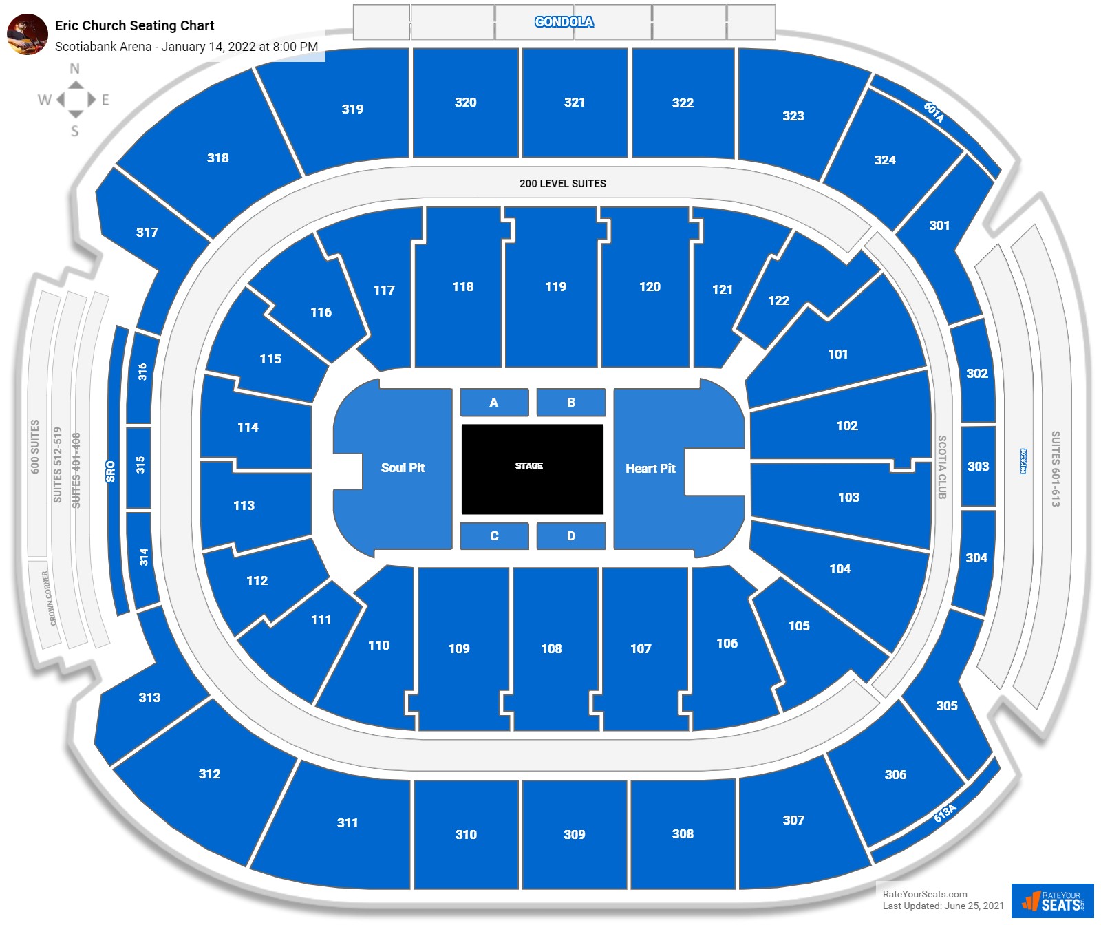 Eric Church seating chart Scotiabank Arena