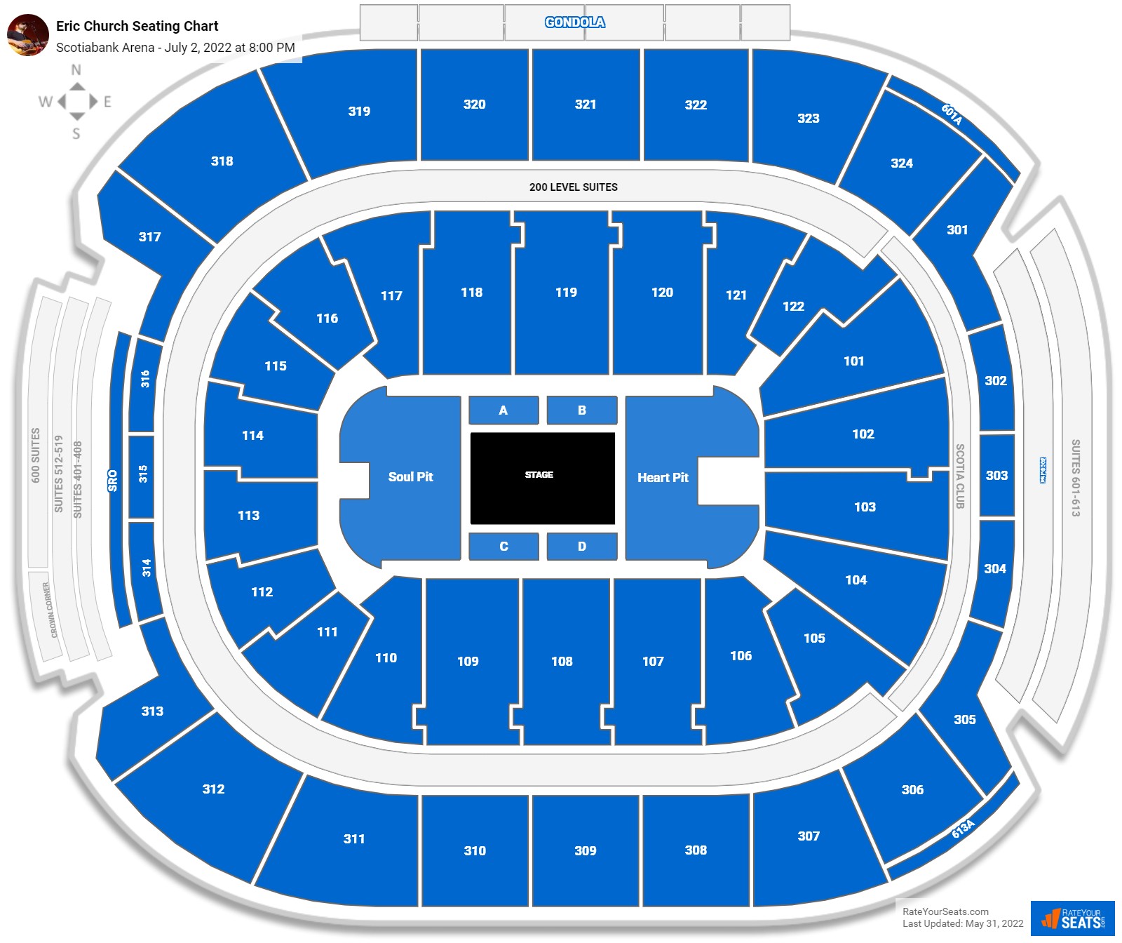 Eric Church seating chart Scotiabank Arena