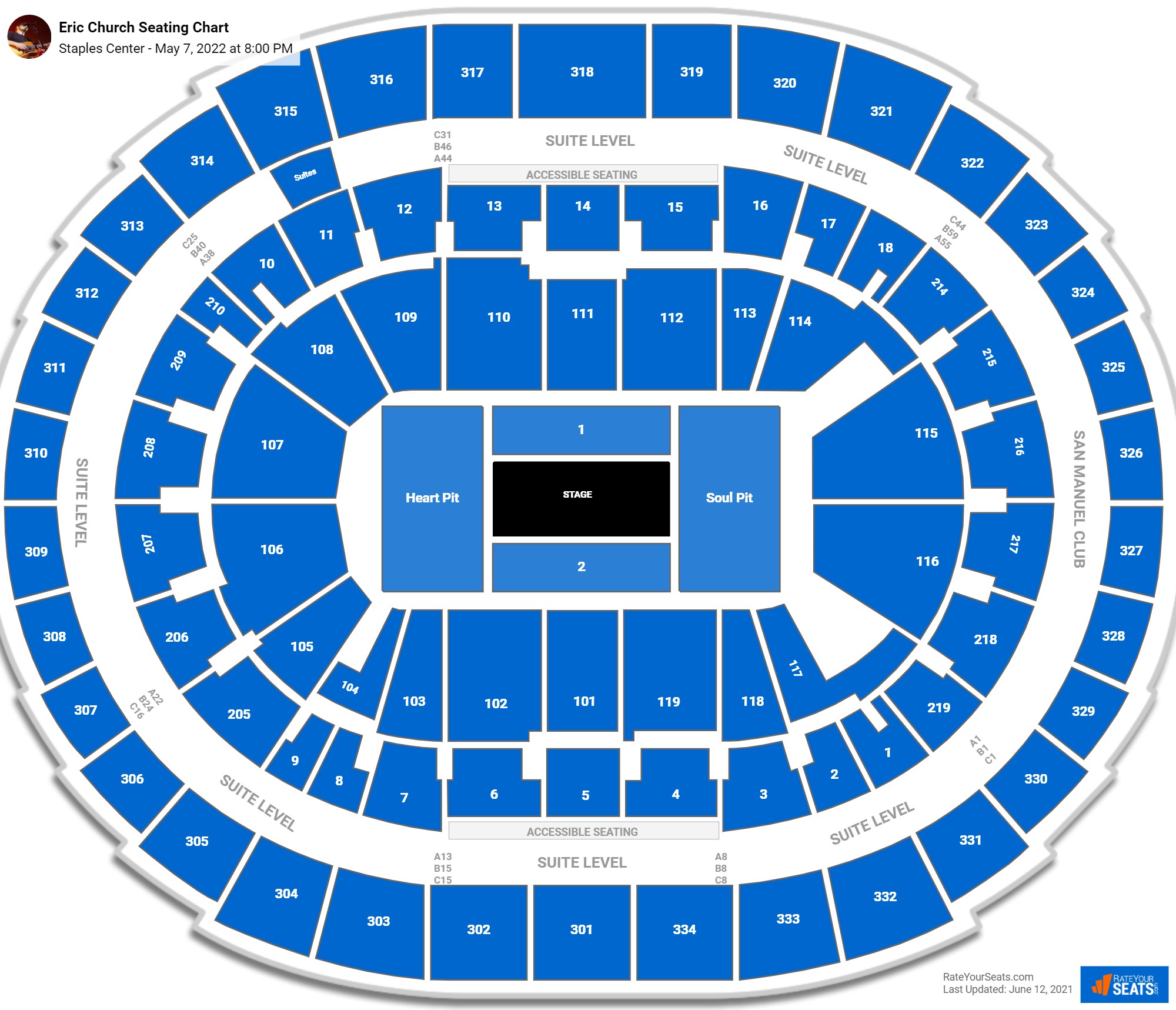 Eric Church seating chart Staples Center