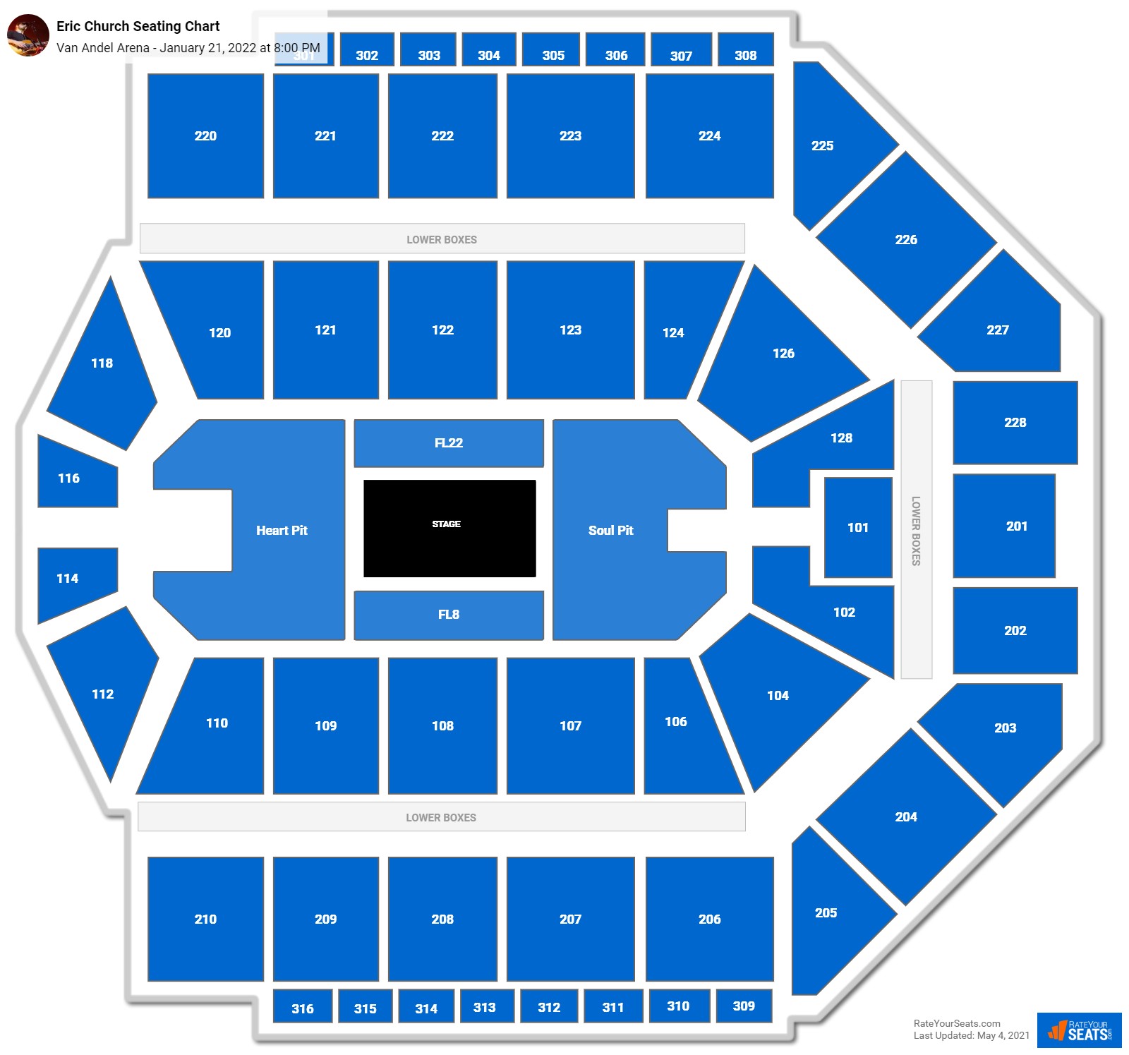 Eric Church seating chart Van Andel Arena