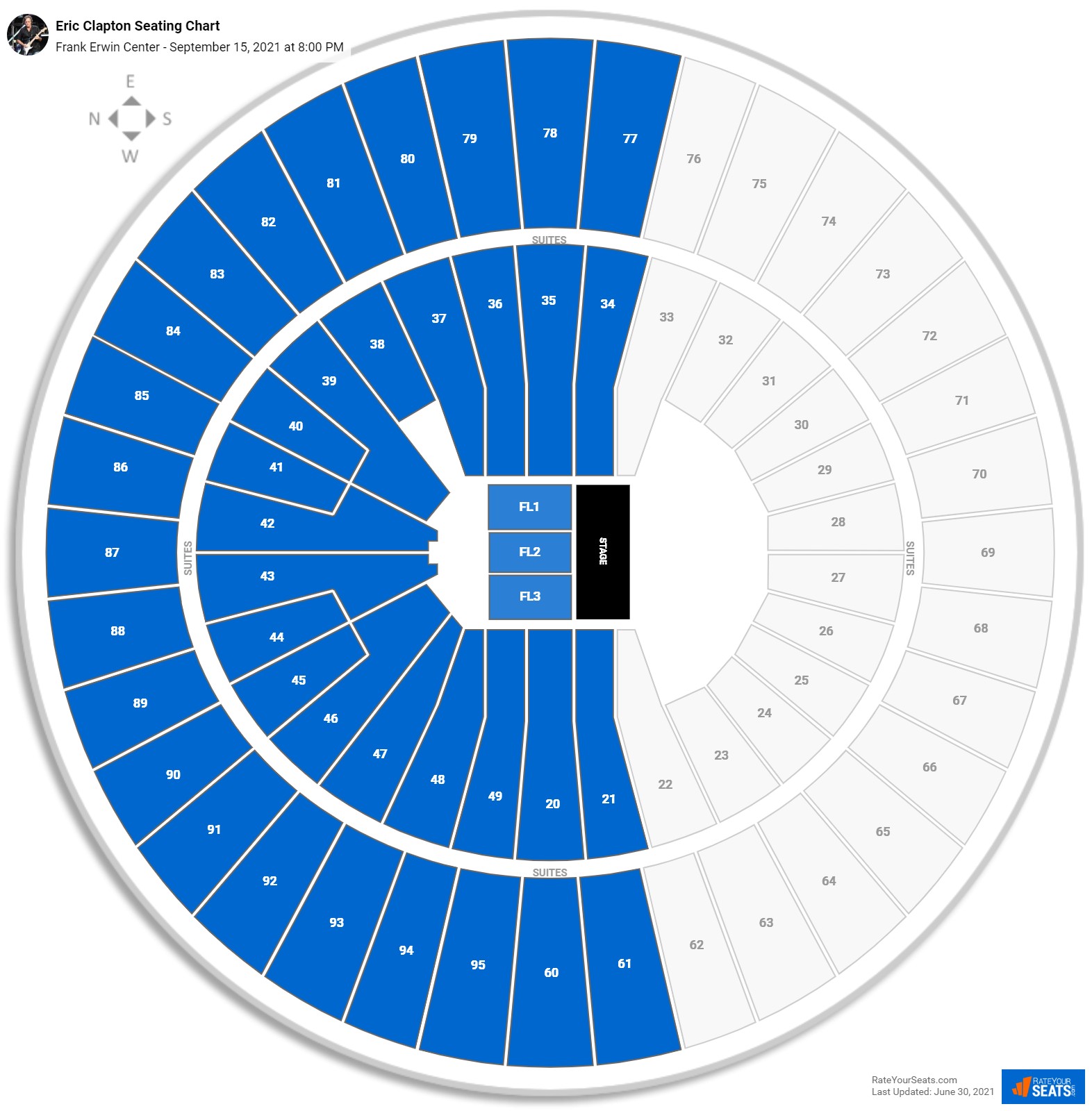 Eric Clapton seating chart Frank Erwin Center