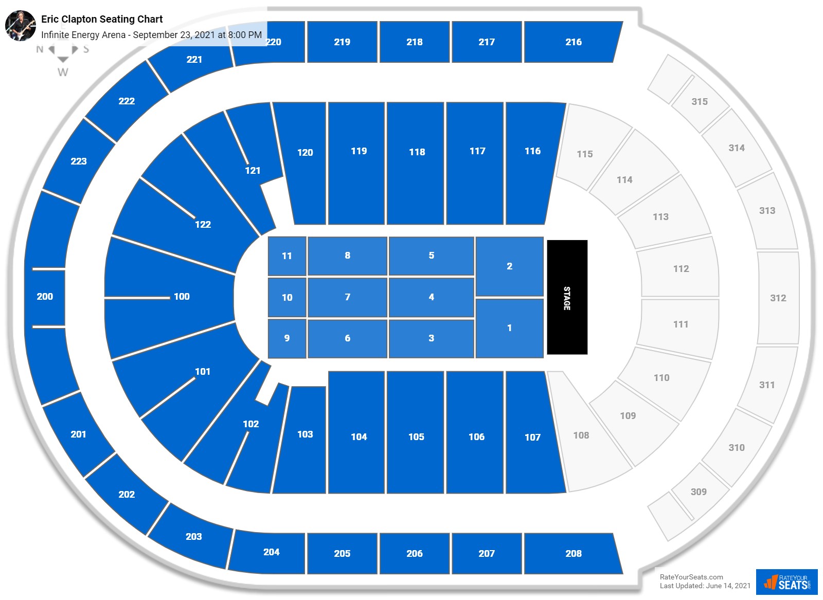 Eric Clapton seating chart Infinite Energy Arena
