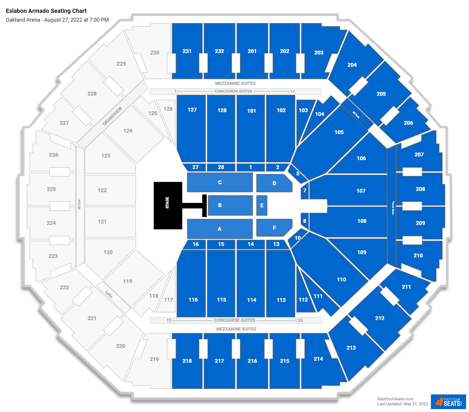 Eslabon Armado seating chart Oakland Arena