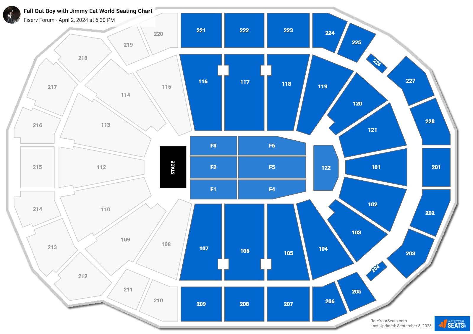 Fall Out Boy with Jimmy Eat World seating chart Fiserv Forum