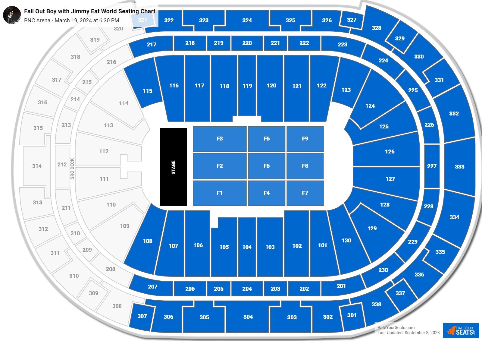 Fall Out Boy with Jimmy Eat World seating chart PNC Arena
