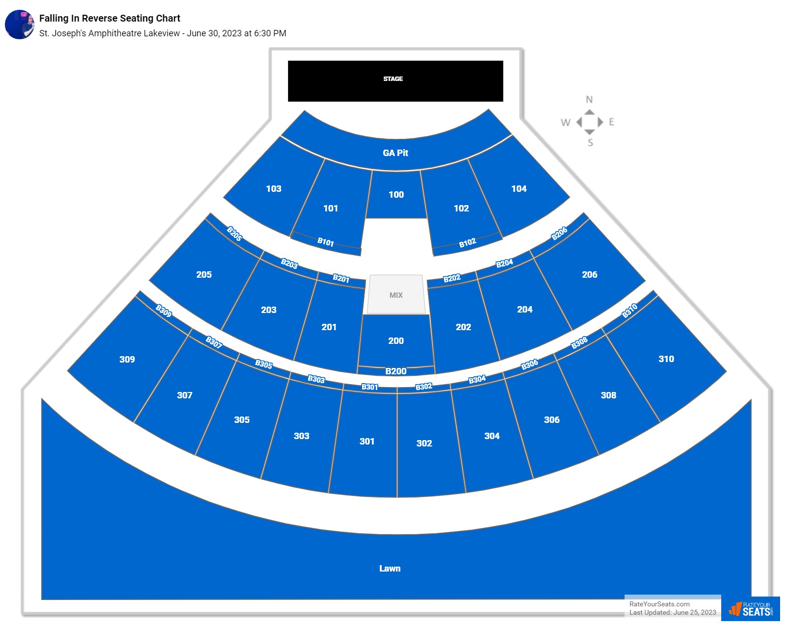 Falling In Reverse seating chart St. Joseph