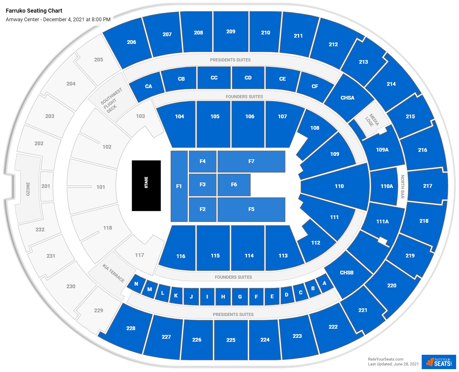 Farruko seating chart Amway Center
