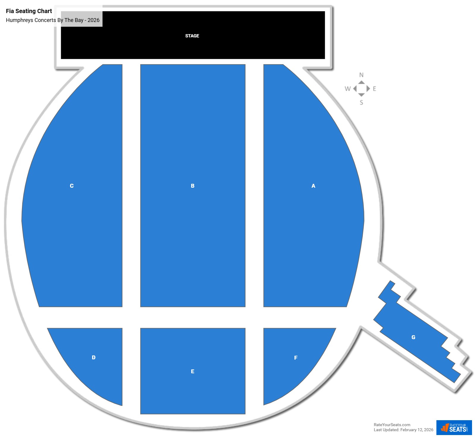Fia seating chart Humphreys Concerts By The Bay
