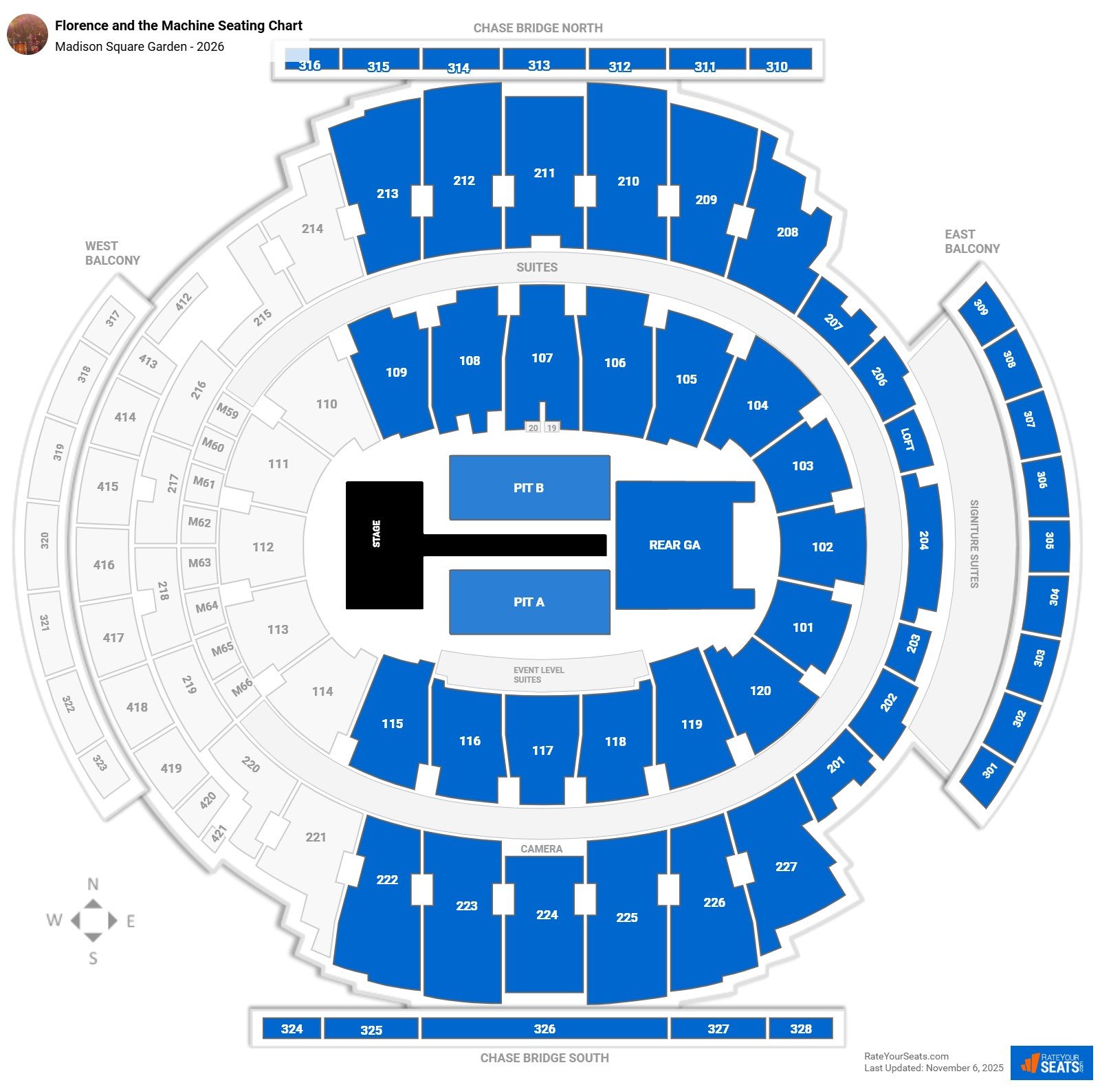 Florence and the Machine seating chart Madison Square Garden