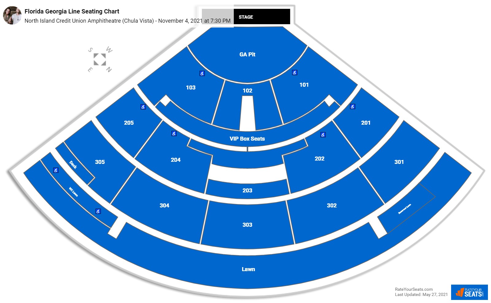 Florida Georgia Line seating chart North Island Credit Union Amphitheatre (Chula Vista)