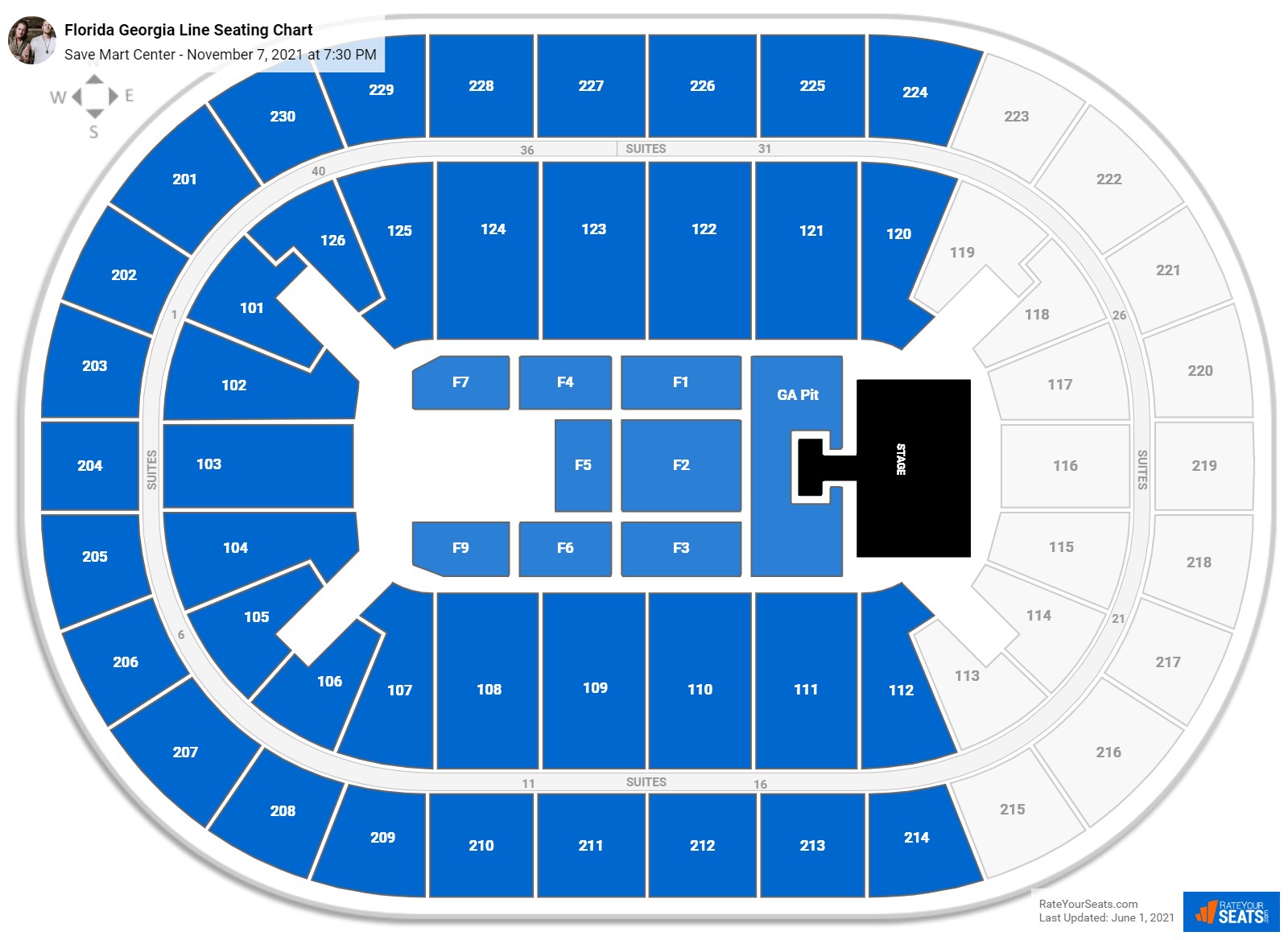 Florida Georgia Line seating chart Save Mart Center