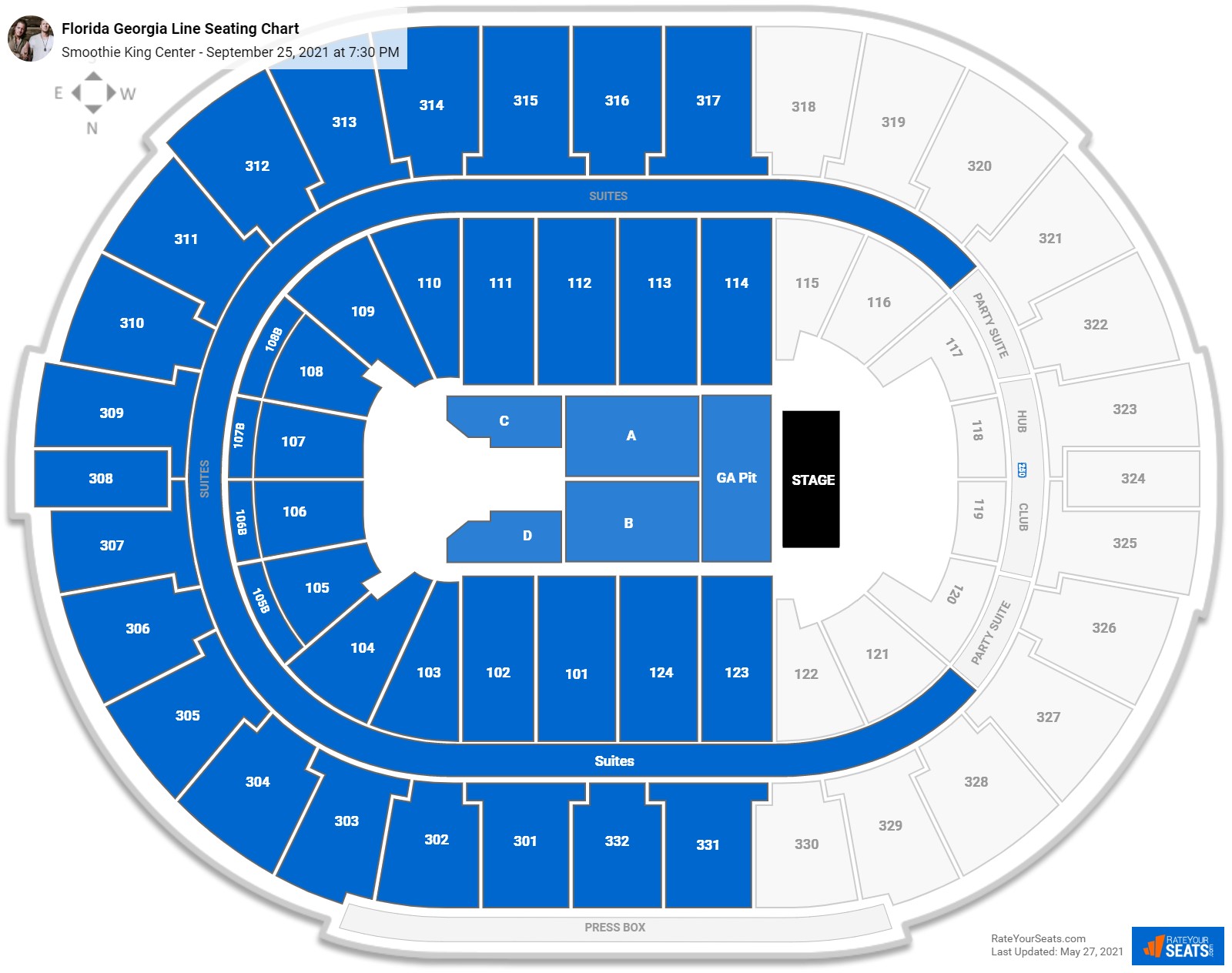 Florida Georgia Line seating chart Smoothie King Center
