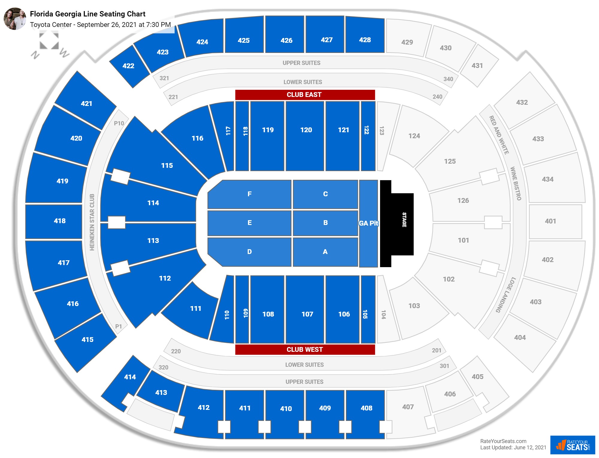 Florida Georgia Line seating chart Toyota Center