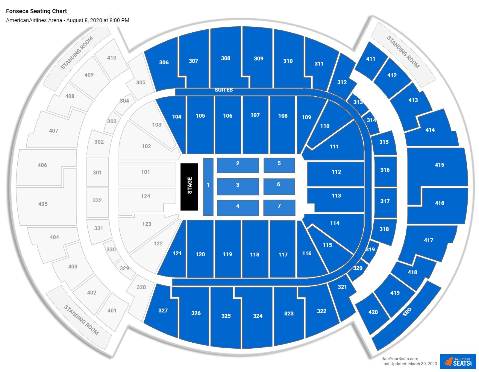 Fonseca seating chart AmericanAirlines Arena