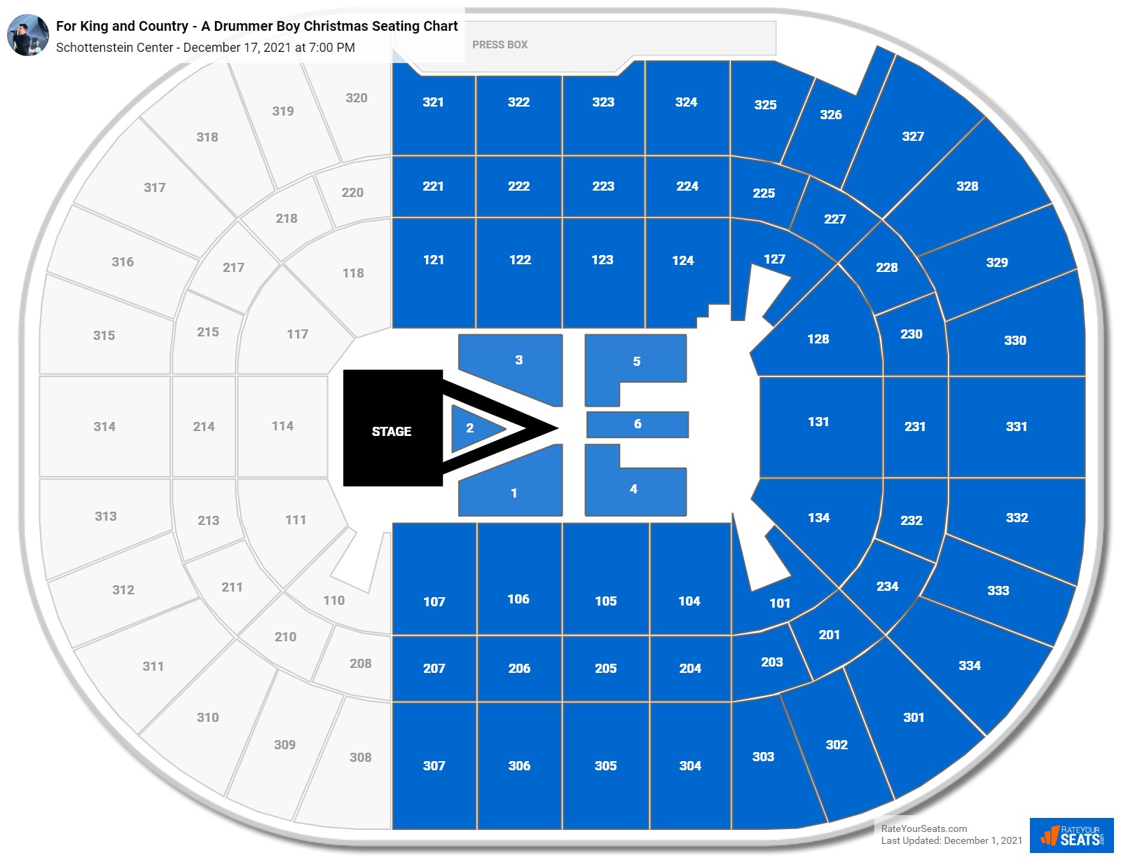 For King and Country - A Drummer Boy Christmas seating chart Schottenstein Center