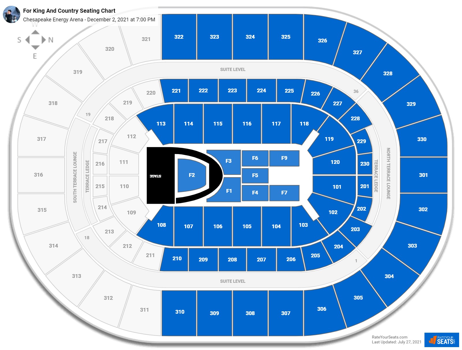 For King And Country seating chart Chesapeake Energy Arena