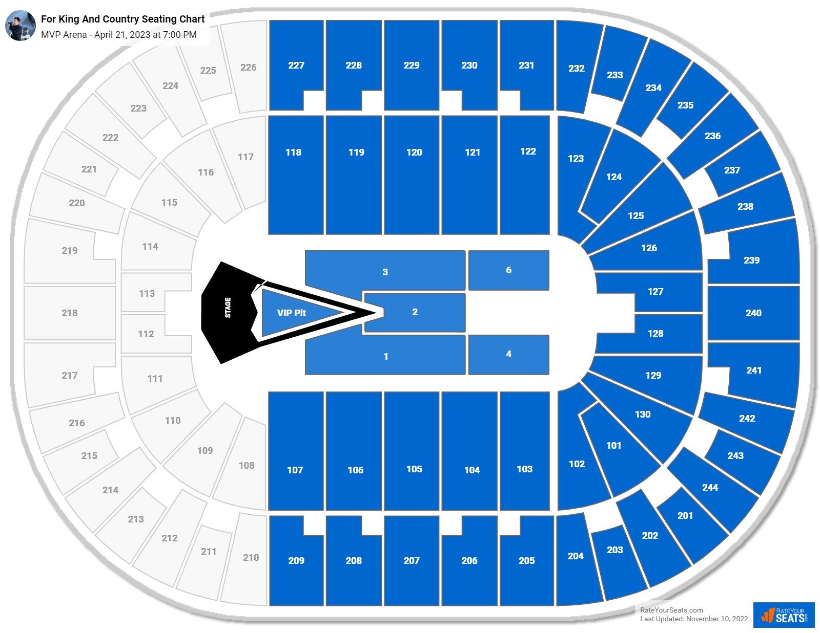 For King And Country seating chart MVP Arena