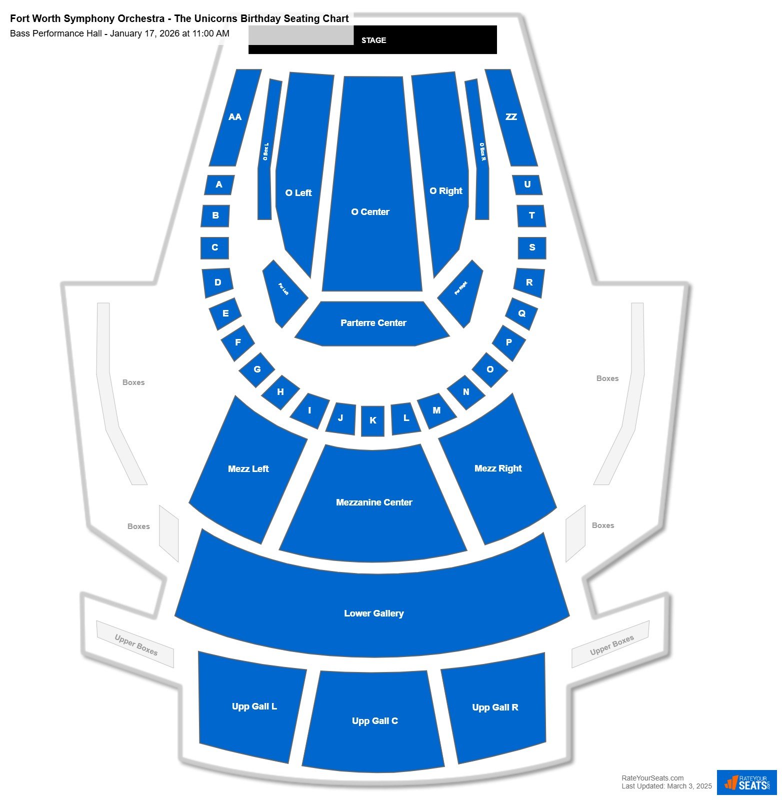 Fort Worth Symphony Orchestra - The Unicorns Birthday seating chart Bass Performance Hall
