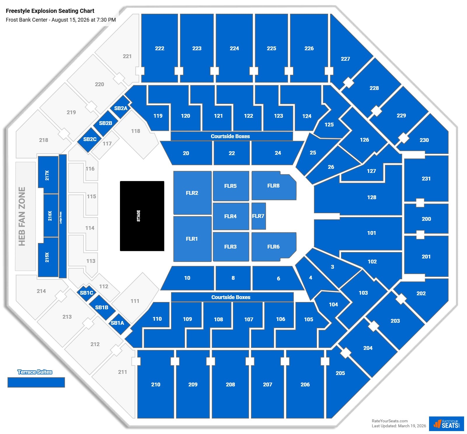 Freestyle Explosion - Stevie B seating chart Frost Bank Center
