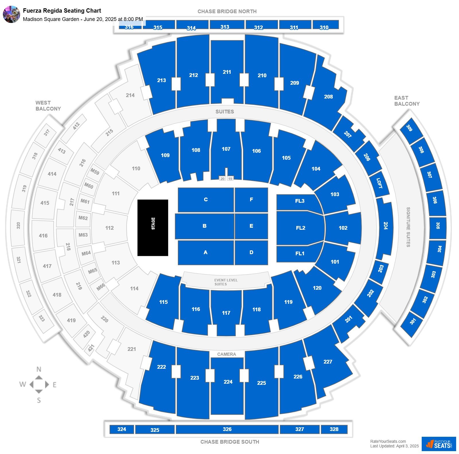 Fuerza Regida seating chart Madison Square Garden