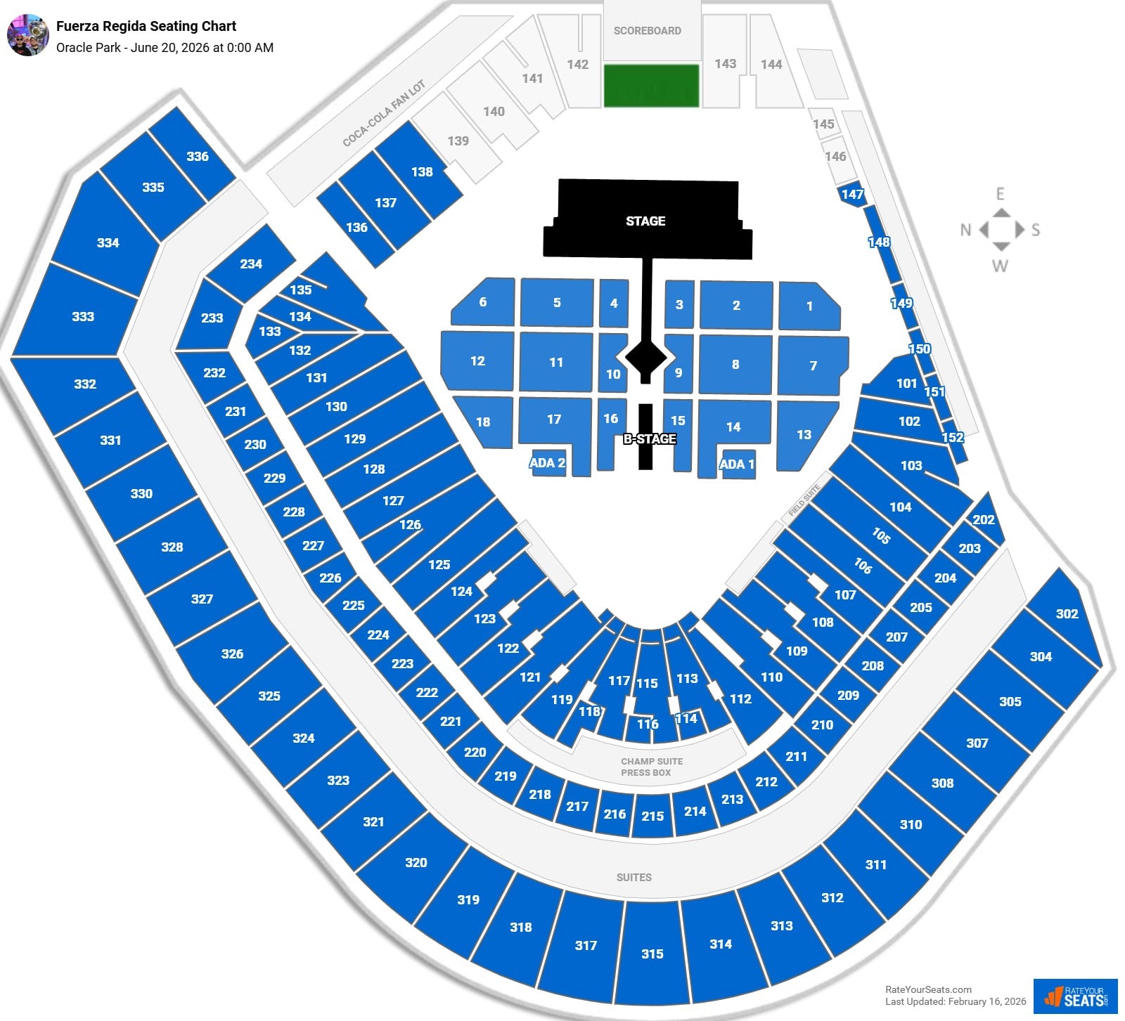 Fuerza Regida seating chart Oracle Park