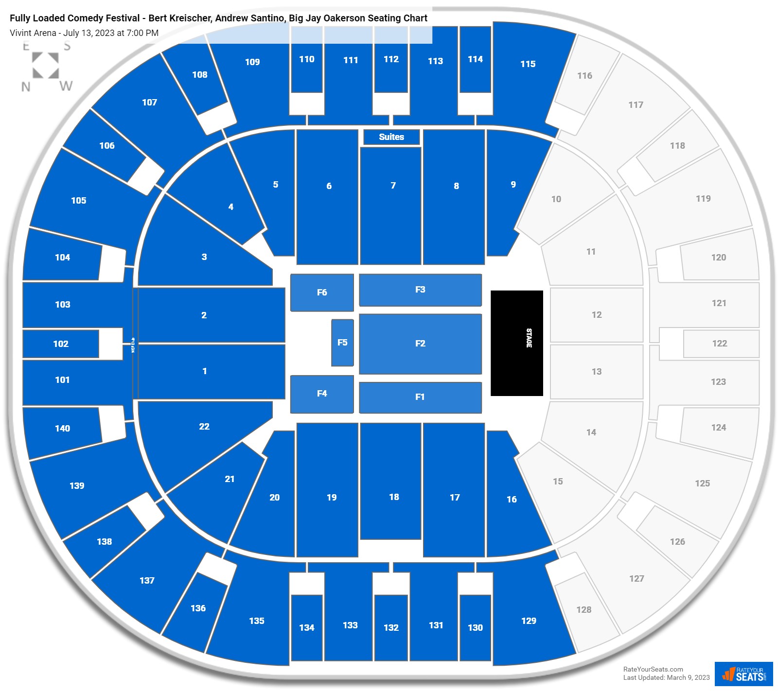 Fully Loaded Comedy Festival - Bert Kreischer, Andrew Santino, Big Jay Oakerson seating chart Vivint Arena