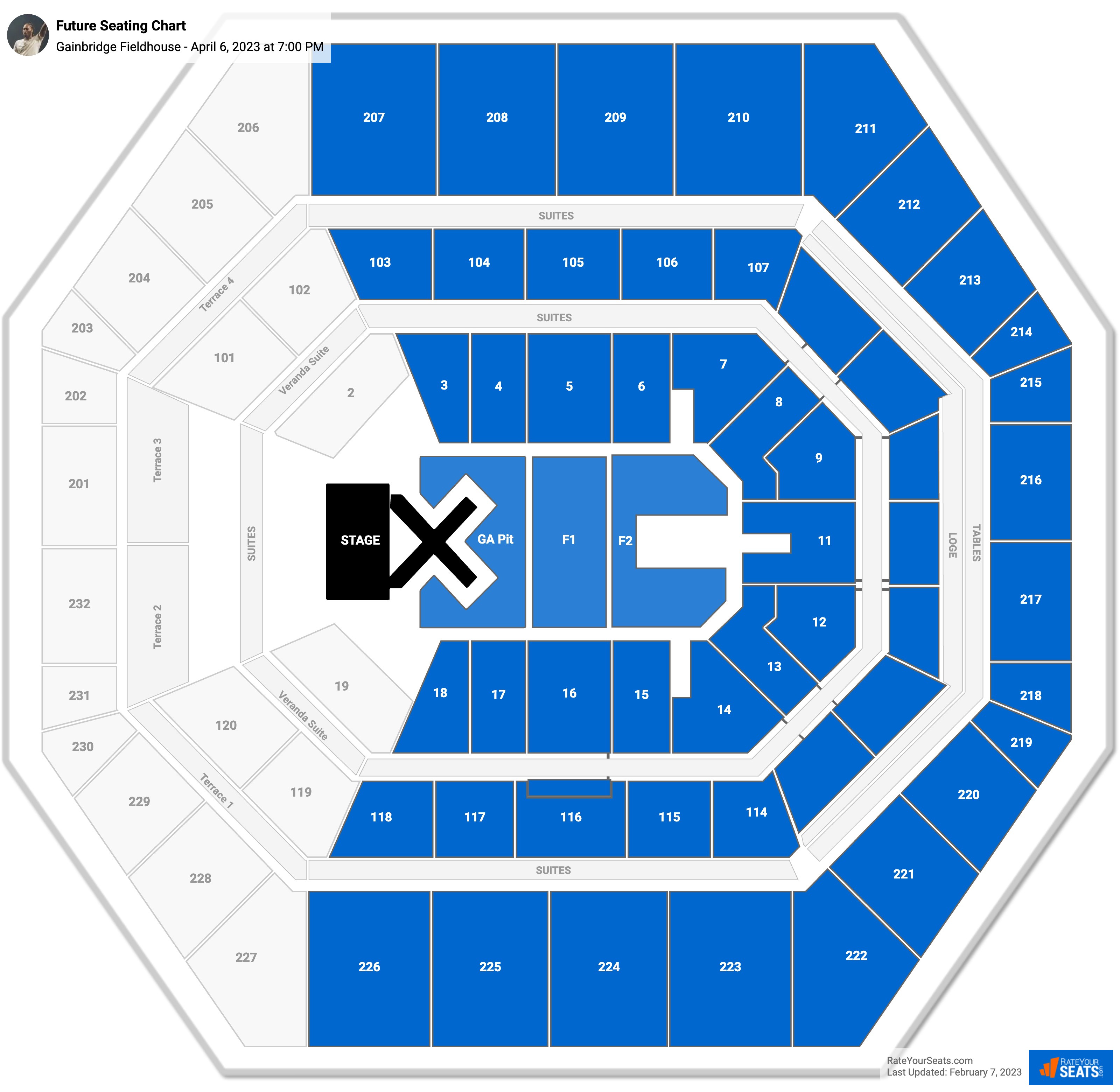 Future seating chart Gainbridge Fieldhouse