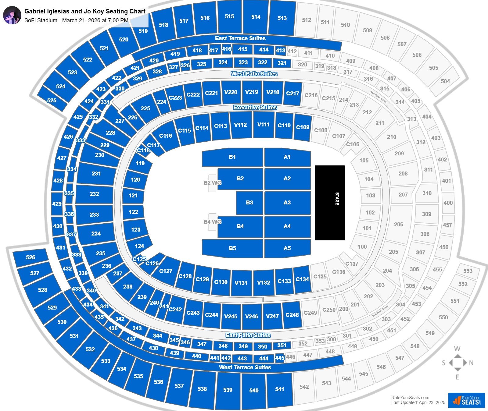 Gabriel Iglesias and Jo Koy seating chart SoFi Stadium