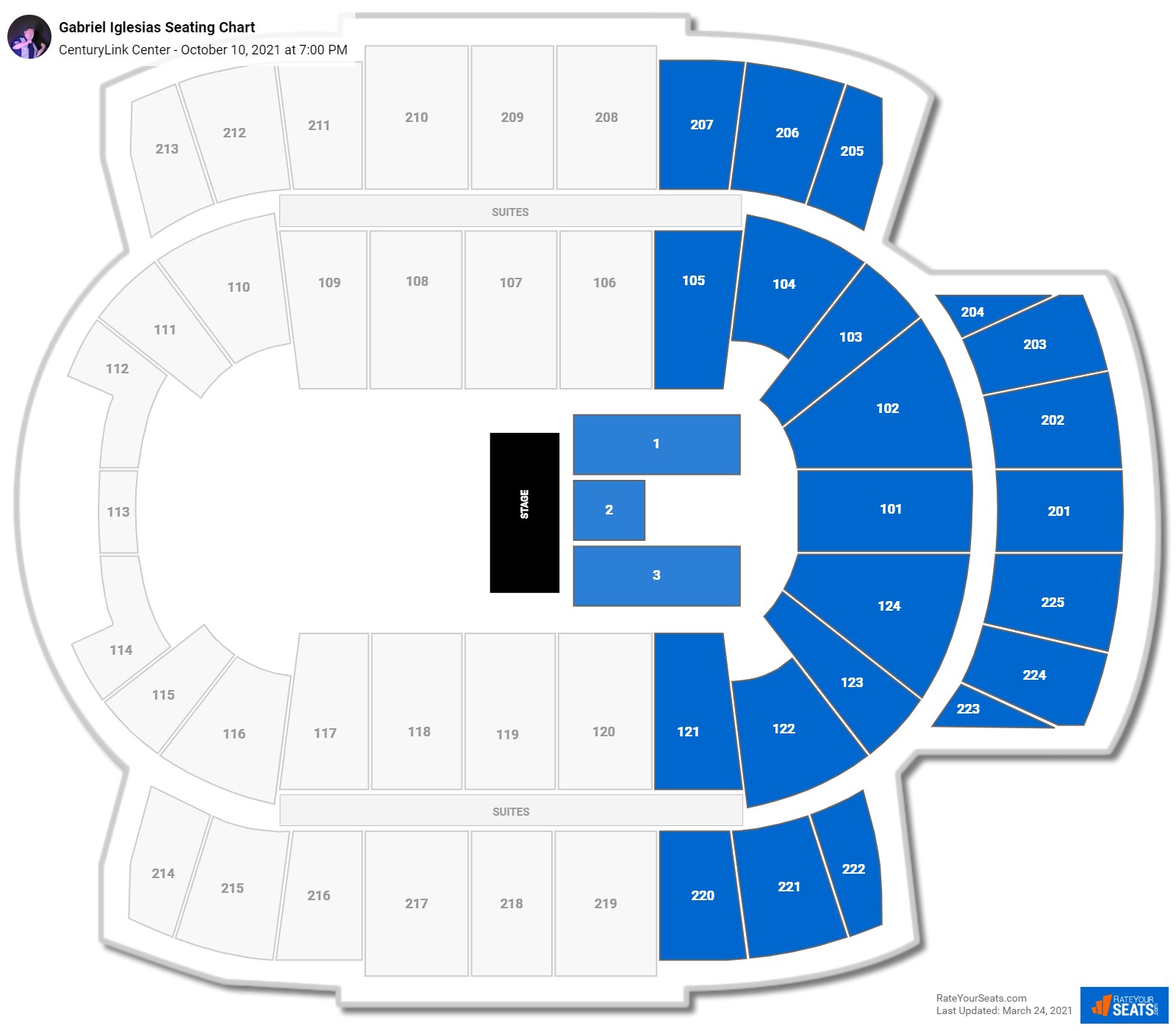 Gabriel Iglesias seating chart CenturyLink Center