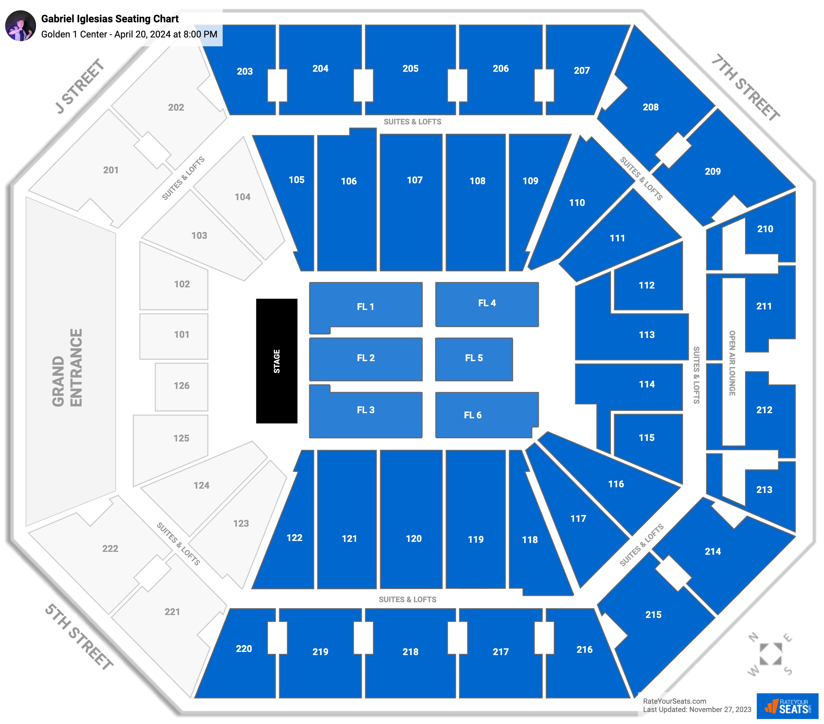 Golden 1 Center Concert Seating Chart Rateyourseats Com