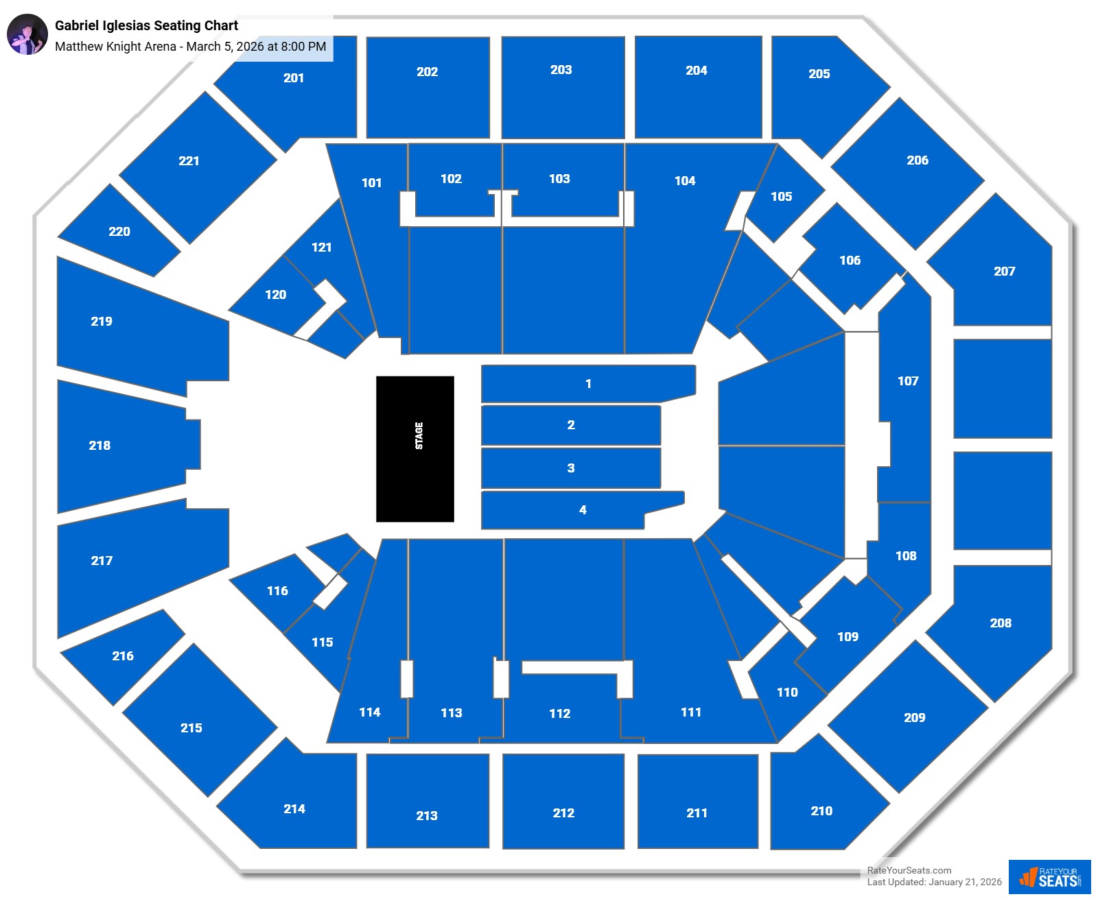 Gabriel Iglesias seating chart Matthew Knight Arena