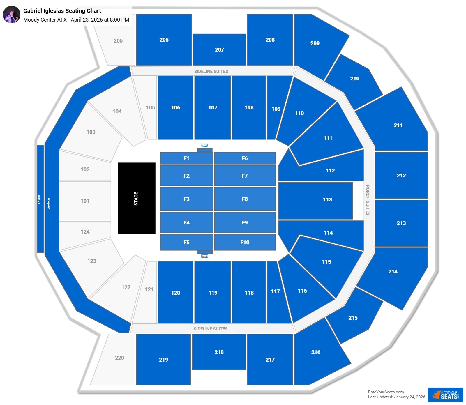 Gabriel Iglesias seating chart Moody Center ATX