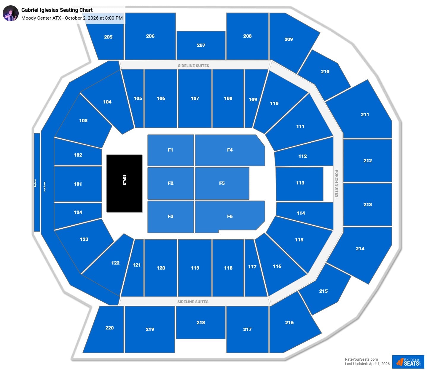 Gabriel Iglesias seating chart Moody Center ATX
