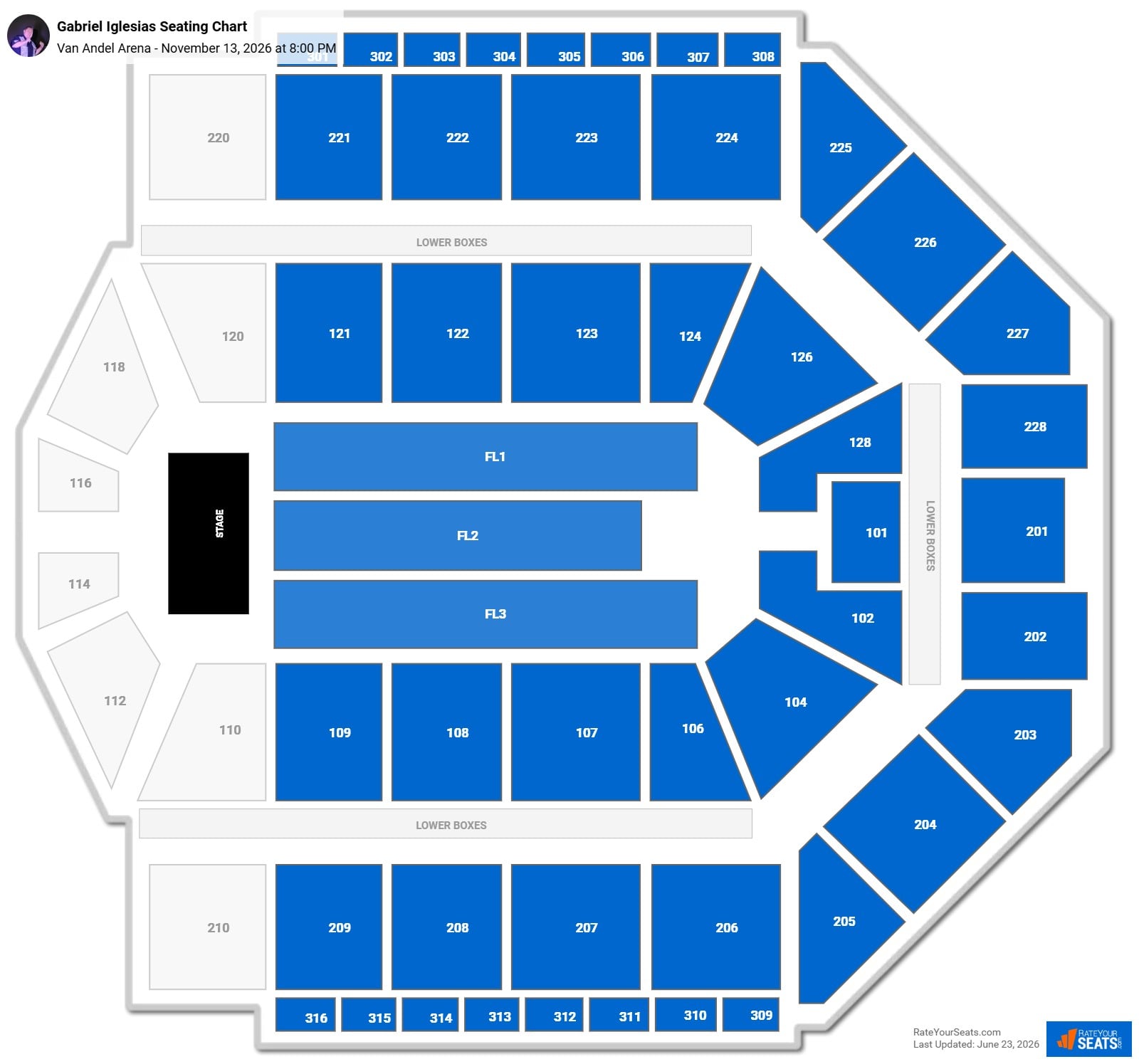 Gabriel Iglesias Seating Chart at Van Andel Arena