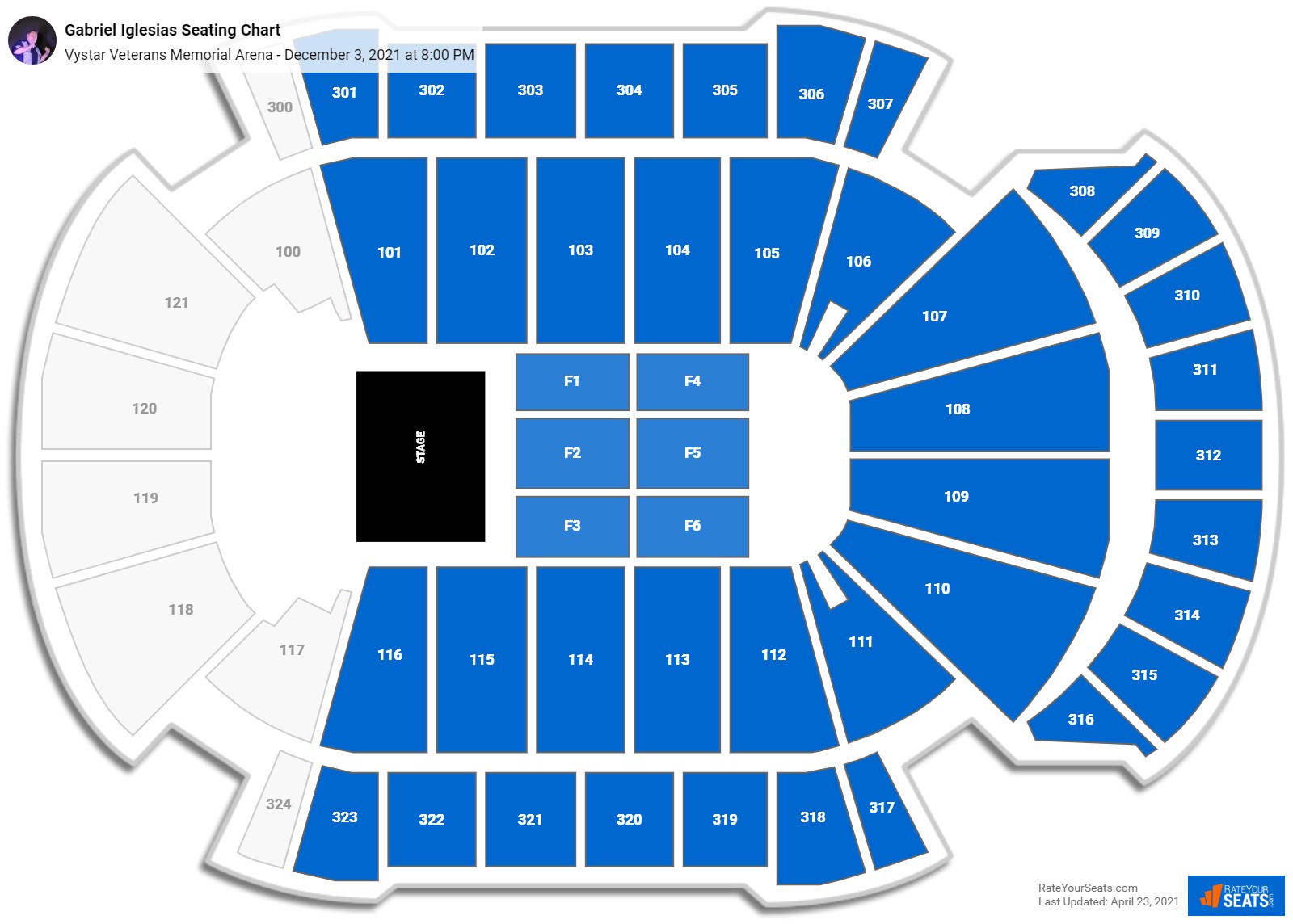 Gabriel Iglesias seating chart Vystar Veterans Memorial Arena