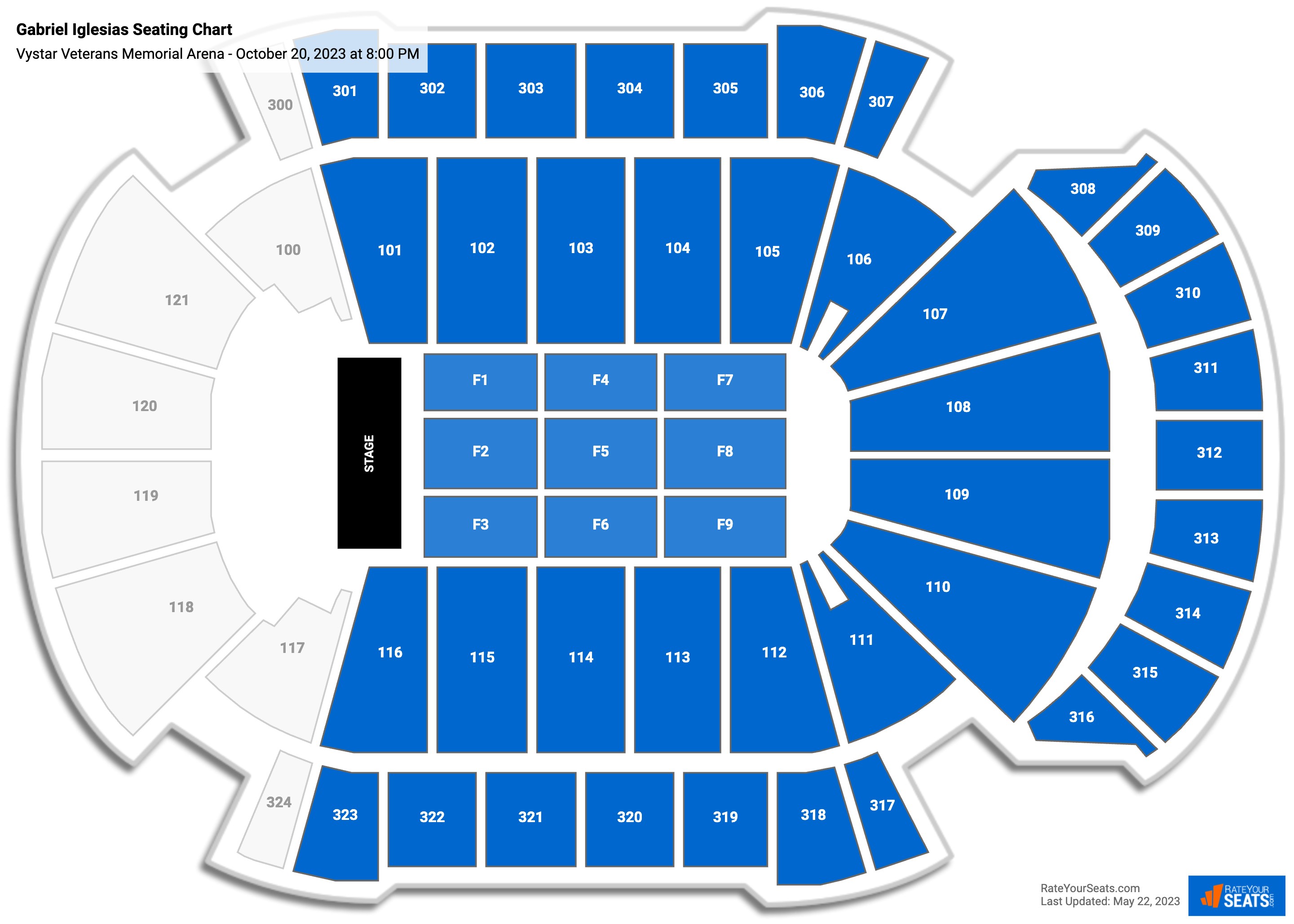 Gabriel Iglesias seating chart Vystar Veterans Memorial Arena