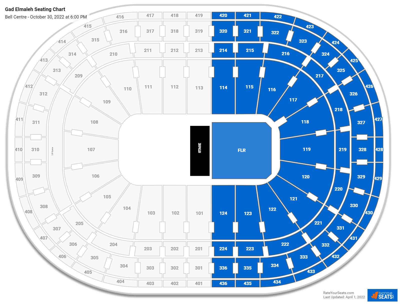 Gad Elmaleh seating chart Bell Centre