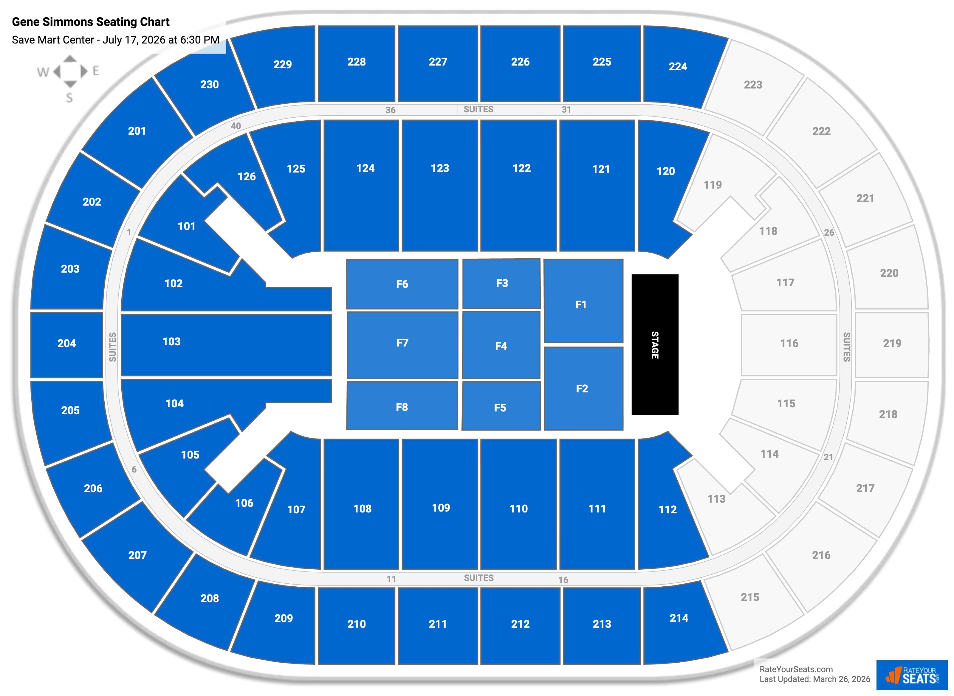 Gene Simmons seating chart Save Mart Center