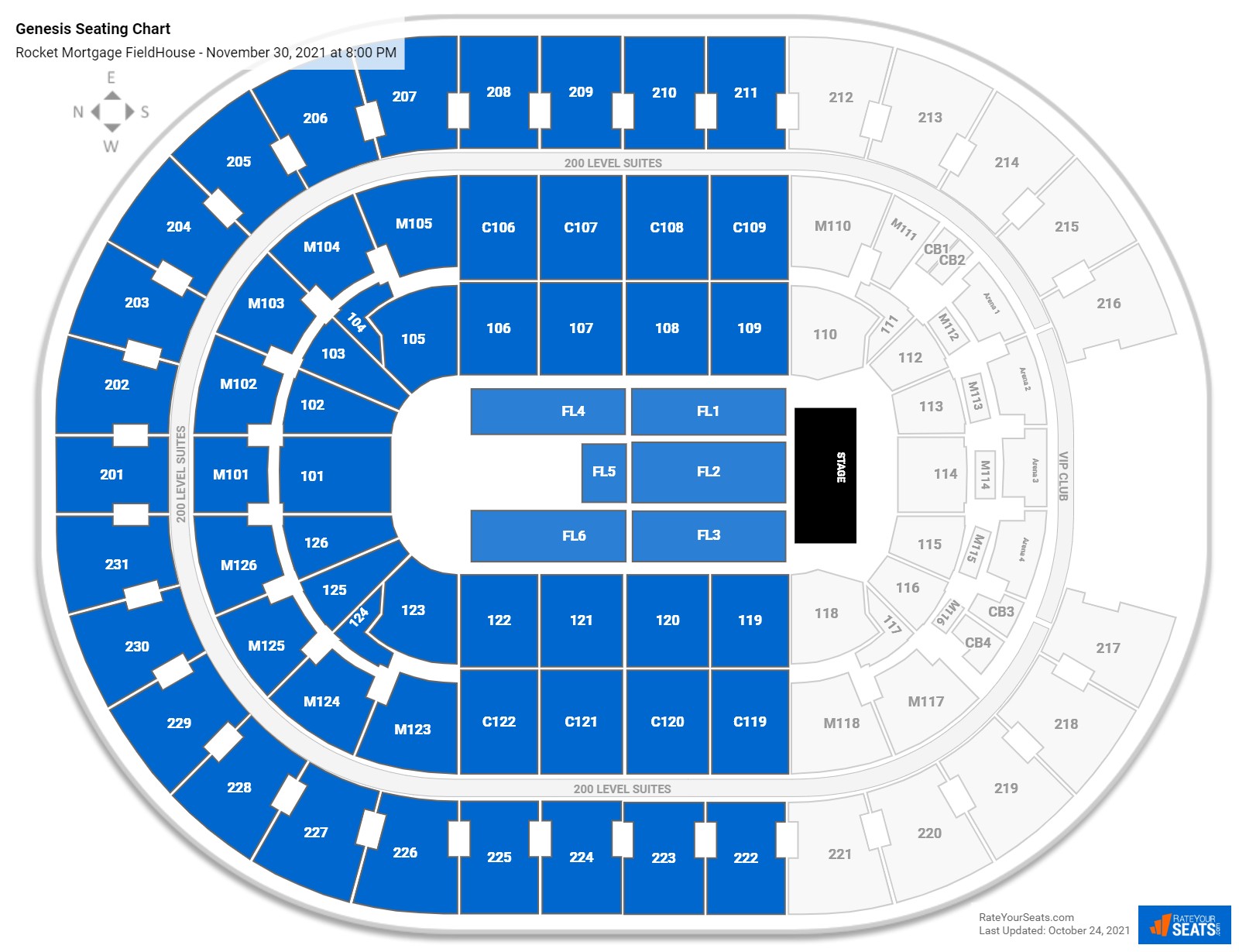 Genesis seating chart Rocket Mortgage FieldHouse