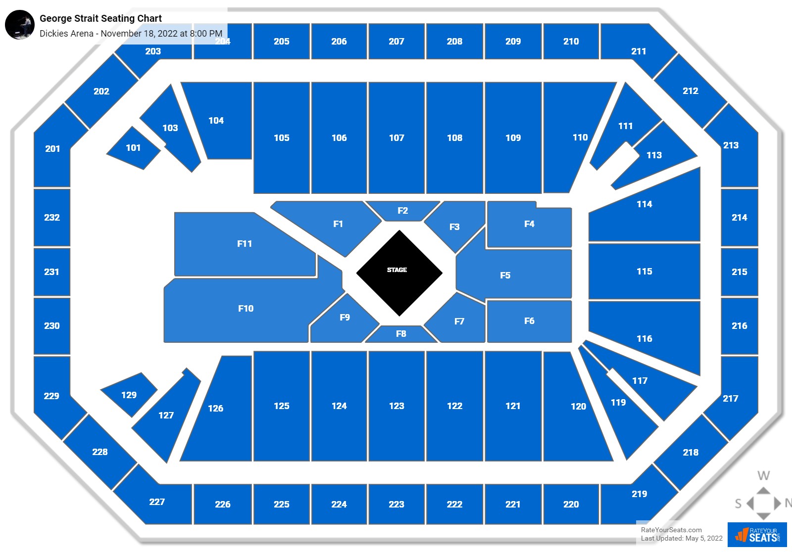 George Strait seating chart Dickies Arena