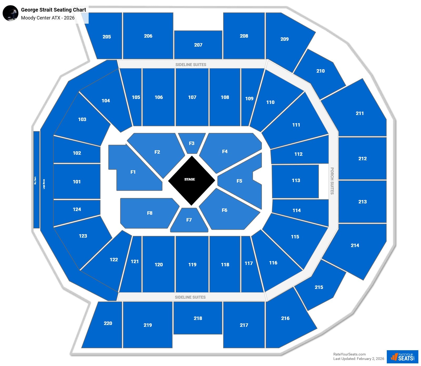George Strait seating chart Moody Center ATX
