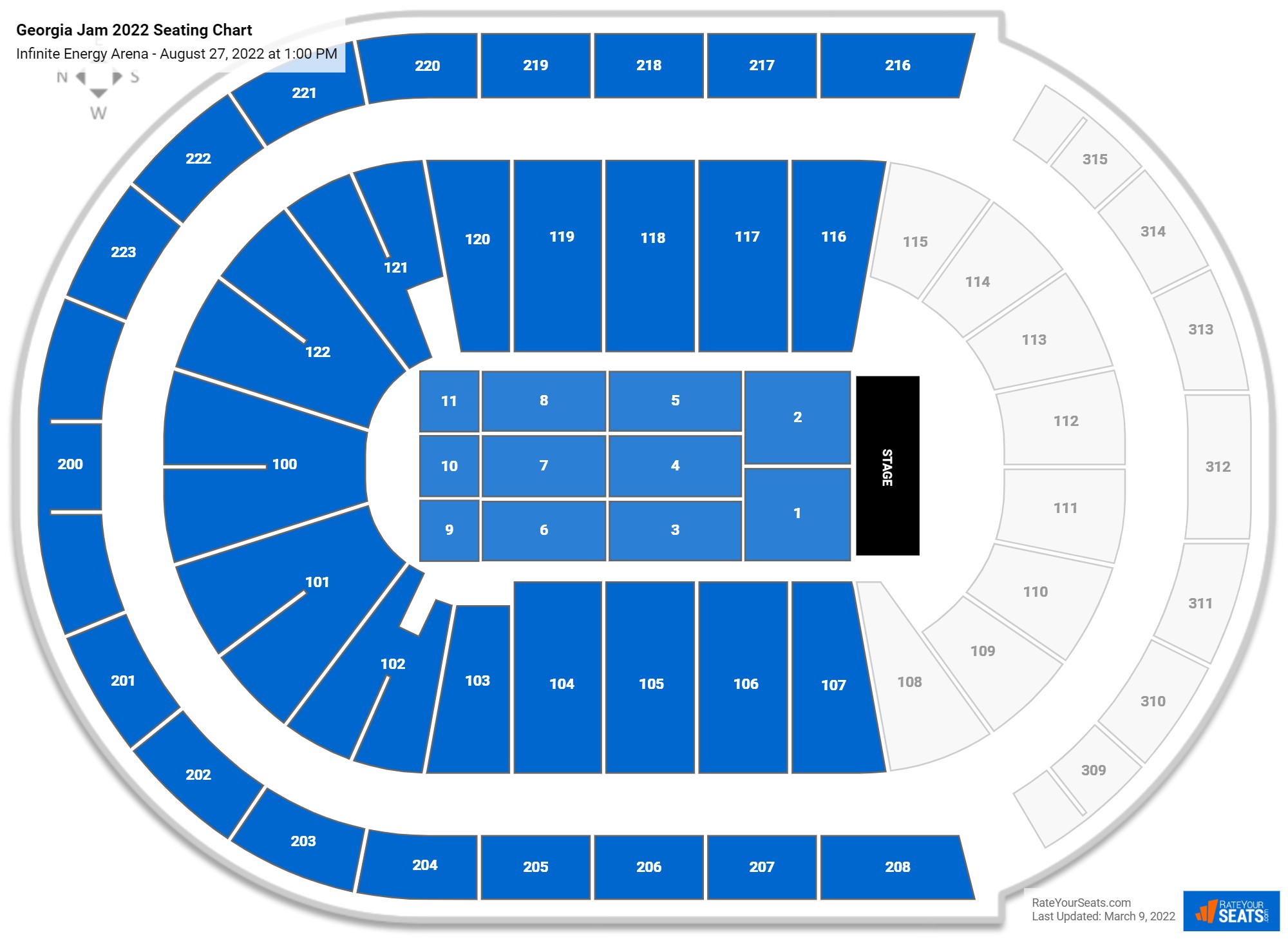 Georgia Jam 2022 seating chart Gas South Arena