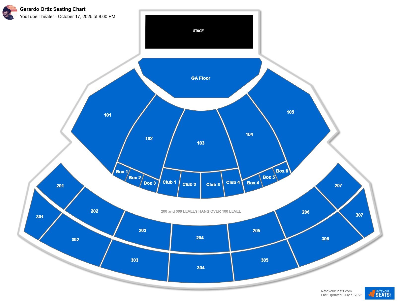 Gerardo Ortiz seating chart YouTube Theater