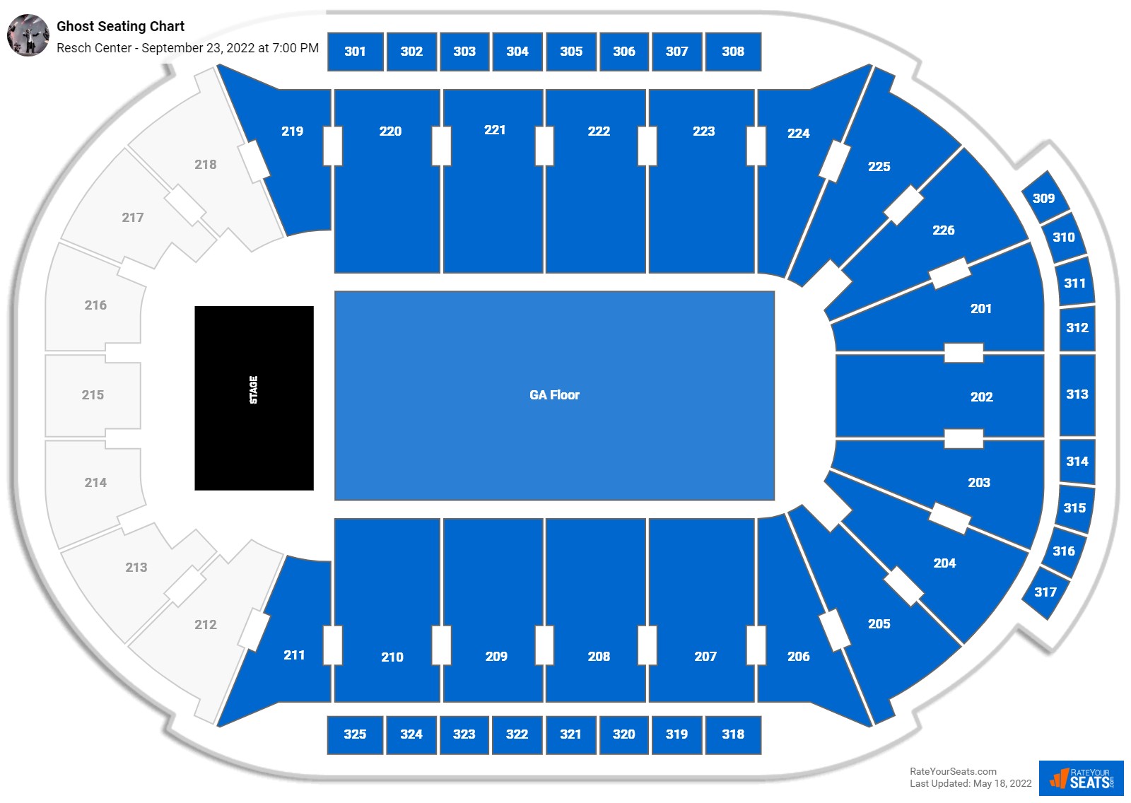 Ghost seating chart Resch Center