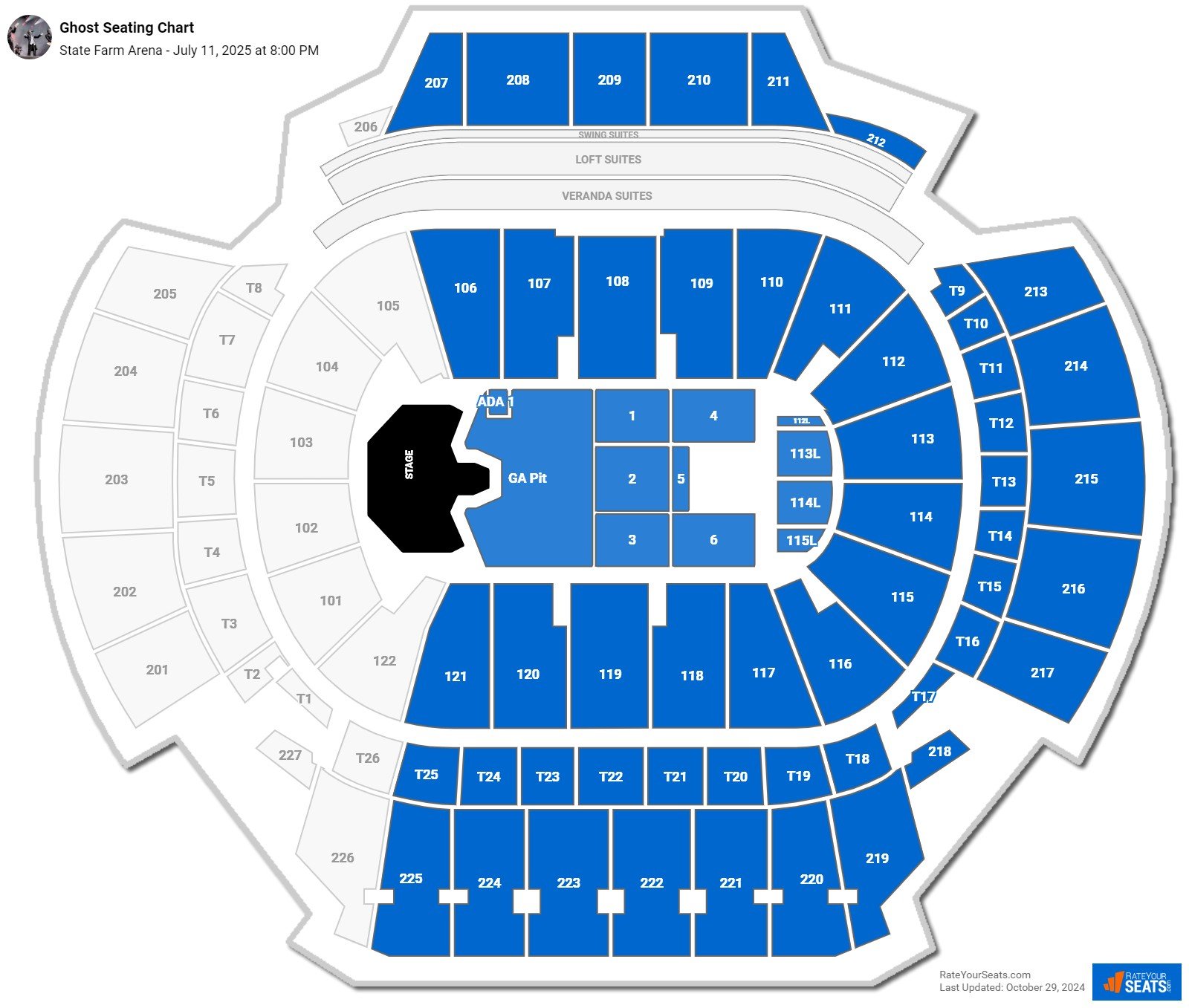 Ghost seating chart State Farm Arena